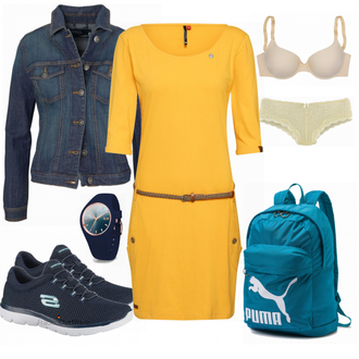 Feine Outfit mit Sneaker Low Skechers "Ragwear Kleid"Look: Feine