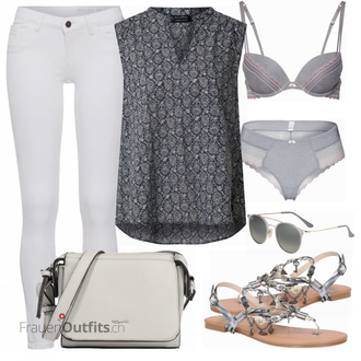 Outfit mit Grau Bluse & Tunika Marc O'Polo "Modischer Sommer Look"