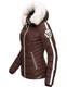 Navahoo Damen Winterjacke Steppjacke mit abnehmbarem Kunstfell Khingaa's Chocolate Gr. M