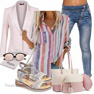 Elegante Outfits Schmal mit Blau Elara "Elegantes Sommer Outfit"