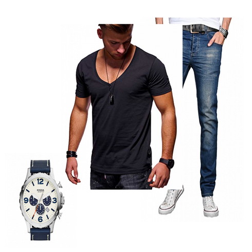 Blau T-Shirt Rello & Reese kombinieren