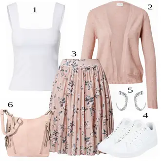 Outfit s Bílá Teniska K-SWISS "Barevný jarní outfit"