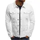 Youthny Herren Jeansjacke Jacke Hoodie Strickjacke Kapuzenpullover Vintage Jeans Jacke (L(EU M), Weiß 1)