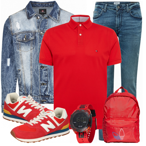 Rot/Weiß Tasche Rucksack Adidas Originals kombinieren