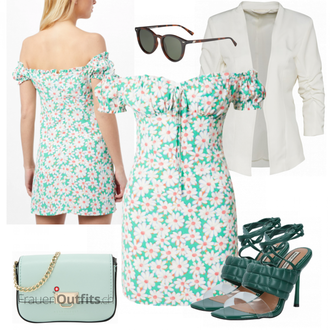 Outfit mit Türkis Schuh Sandalen river island "Elegantes Sommer Outfit"