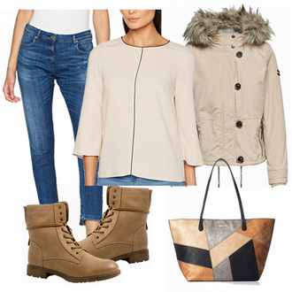 Outfit mit Schwarz Schultertasche Desigual "Amazon"