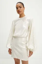 Haljina Sequins Short Dress boja: be, mini, iri se prema dolje, 112873857