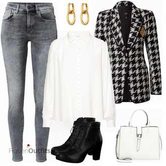Elegante Outfits mit Grau Jeans G-Star Raw "Eleganter Freizeitlook"