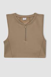 Fit Crop Top Halter Collar Sleeveless Sports Bralet Athlete
