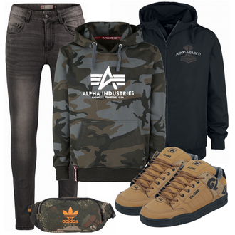 Outfit mit Braun Sneaker Globe "Cooles Outfit"