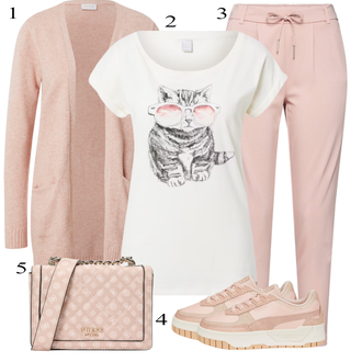 Ležerne kombinacije Poslovni sa Pink Pletivo Veći Broj/Pletenina Vila "Tvoj otmjeni outfit"Look: Poslovni, Sveučilišna, Ured