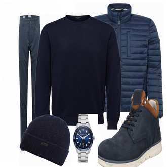 Outfit mit Blau Stiefel Jack & Jones "Alltags Outfit"