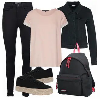 Kurz Outfit mit Schwarz/Dunkelblau Mantel/Cordjacke/Kurzjacke/Jeansjacke/Shirtjacke/Kurze Jeansjacke/Sommerjacke/Bluse Große Größe Noisy may "Only"