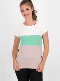 Green-pink women's long T-shirt - Women's