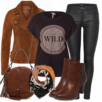 Outfit mit Rot Lederjacke Freaky Nation "Trendiges Herbst Outfit"