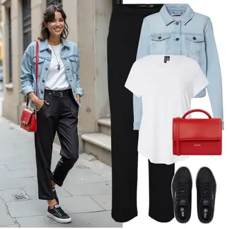 Carina Outfit sa Crna Tenisica s platformom/Niska Tenisica/Skate cipela/Kožna Tenisica Puma "Savršen za proljeće"