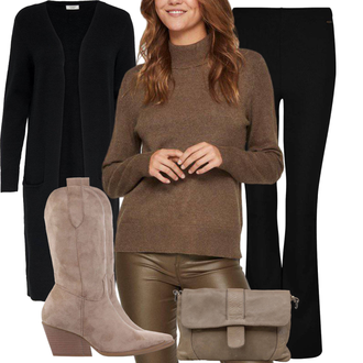 Feest Outfits Verjaardag Winter met zwart/Donkerblauw Lang Gilet/Slipover Met Lange Mouwen JdY "Outfit voor de Winter"Look: 70e verjaardag, Verjaardag
