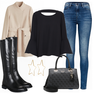 Outfit mit Blau Stiefel Vagabond Shoemakers "Elegance"