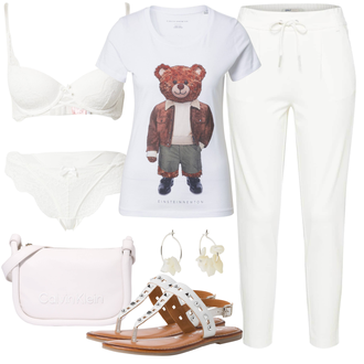 Sommer Outfits mit Weiß/Creme/Khaki Hose Große Größe/7/8 Hose/Freizeithose/Baumwollhose/Bügelfaltenhose/Jerseyhose/Jogger Hose/Lange Hose/Musselin Hose/Slim Hose/Schlupfhose/Jogginghose Only "Sommer Bekleidung"