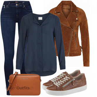 Outfit mit Rot Lederjacke Freaky Nation "Outfit für den Frühling"