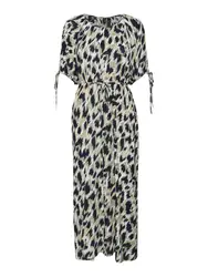 VERO MODA Kleid ''''MENNY'''' sand / navy / grün / weiß