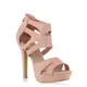 stiefelparadies Damen Pumps Plateausandaletten Stilettos Cut-Outs Schuhe Sandaletten 128721 Rosa 39 Flandell