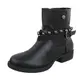 Ital Design Western- & Bikerboots Damen-Schuhe Biker Boots Blockabsatz Blockabsatz Reißverschluss Stiefeletten Schwarz, Gr 38, Fc-H131-