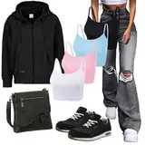 Wide Leg Jeans mit Gummibund Outfits image