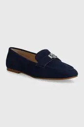 Mokasini iz semia Lauren Ralph Lauren Averi III enski, mornarsko modra barva, 802946809002