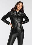 Schwarz Slim fit Lederjacken für Damen image