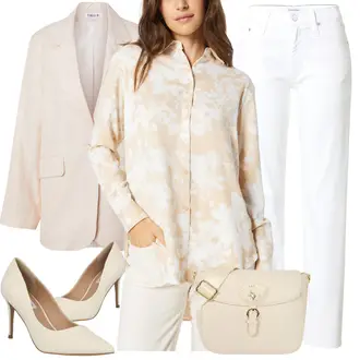 Outfit mit Rosa/Beige/Blau High Heel/High Heels Stiefelette Steve Madden "Elegantes Herbst Outfit"