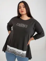 Bavlnn tunika khaki velikosti plus s elastickm lemem