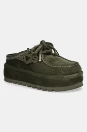 Copati iz semia Blizzard zelena barva, Blizzard Suede Shearling Dark Olive