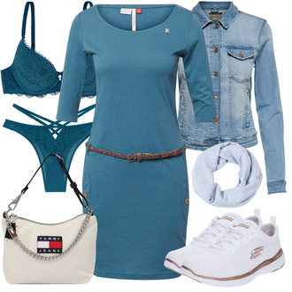 Ibiza Outfit mit Blau/Türkis Bikini große größe Dorina "Perfekt für den Frühling"Look: Strandtag, Konzert, Festival, Ibiza, Pool