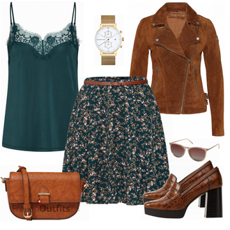 Outfit mit Rot Lederjacke Freaky Nation "Farbliches Outfit für die Party"