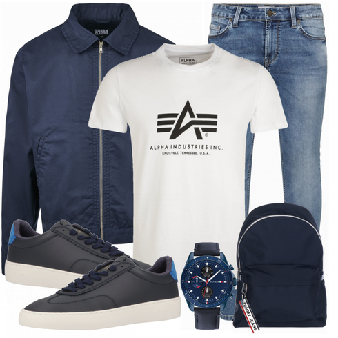 Grau T-Shirt Alpha Industries kombinieren
