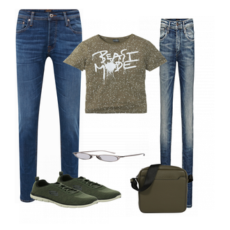 Outfit mit Blau Jeans Jack & Jones "Hosen fuer Maenner"