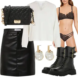spitze Outfit mit Schwarz Stiefel Biker Boot/MotorradStiefel/SchnürStiefel/SpringerStiefel Bullboxer "Eleganter Look"
