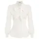 GRACE KARIN Damen Elegant Bow-Knot Büro Viktorianische Langarmblusen Rüschenhemd Oberteile Herbst Blusen Gotisch Blusen CL1476-02_00M