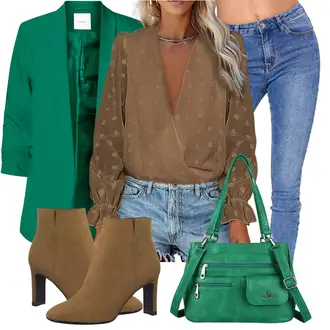 Outfit mit Grün/Türkis/Dunkelgrün Notebook Tasche/Businesstasche/Schultertasche/Tragetasche/Tasche Büro/Schulranzen/Schultertasche angel kiss "Outfit Für Die Konferenz"
