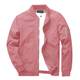 KEFITEVD Leichte Jacke Herren Übergangsjacke Dünne Freizeitjacke Männer Sportliche Jacke Stehkragen Windjacke Grau-Pink M