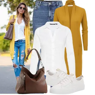 Ausgefallene Ab 50 Outfit mit Braun/Dunkelbraun/Beige Schulranzen/Schultertasche modamoda de "Outfit für den Frühling"Look: Schön, Emo, Indoor, Elegant, Boho, Schick, Italienische, Western, Edel, Bohemian, Oversize, Ausgefallene, Casual
