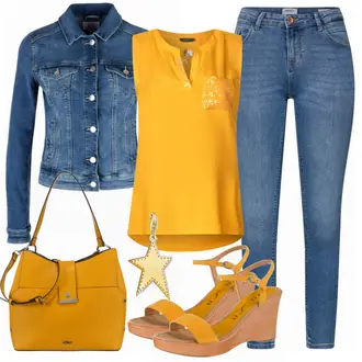 Outfit mit Braun Schuh UNISA "Street One"
