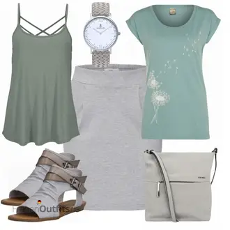 Outfit mit Grau/Dunkelgrau/Rosa Short Große Größe/90er Rock/College Rock/Jeansrock/Hahnentritt Rock/Strickrock/Minirock/Moderne Rock/Bleistiftrock/Schuluniform Rock/Rock Zum Binden/Unisex Rock/Winterröcke Ichi "MODISCHES FREIZEIT"