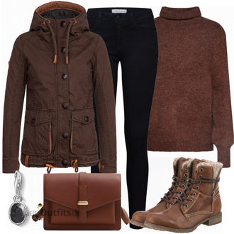 Outfit mit Rot Stiefel Tom Tailor "Naketano Jacke"