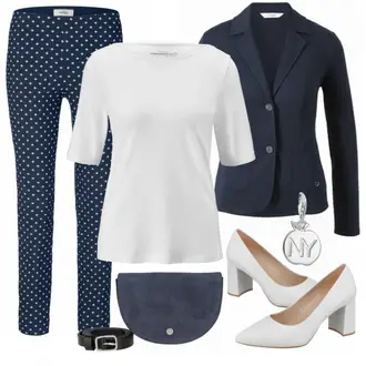 Outfit mit Grau High Heel UNISA "Original Bluse"