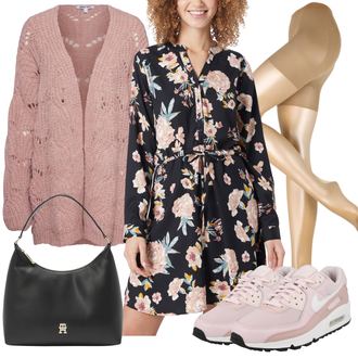 Button Down Outfit mit Rot/Rosa/Braun/Orange/Lila Kleid Große Größe/Bluse und Tunika Tunika Only "Schönes Frühlingsoutfit"