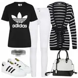 Outfits mit braunen Wide Leg Jeans image