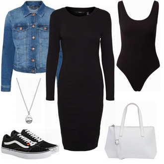 Outfit mit Lila Kleid VERO MODA "Schlichter Alltagslook"