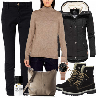 Wasserdicht Outfit mit Schwarz/Dunkelgrün/Dunkelbraun Wattierte Stiefel/Winter Sneaker/Schnürstiefel/Wasserdichter Stiefel/Winter Stiefelette/Herren Lederschuhe/Trekkingstiefel/Winter Stiefel Tamaris "Marikoo jacken"